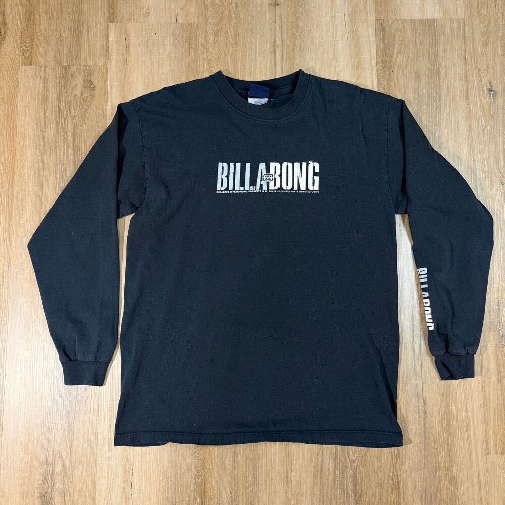 Vintage Billabong Long Sleeve Blue Shirt Sz L 90s Surfcore Faded Oversized Boxy
